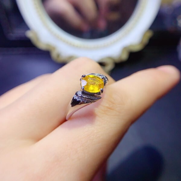 Natural yellow sapphire ring, main stone size 6 * 8mm1117260144