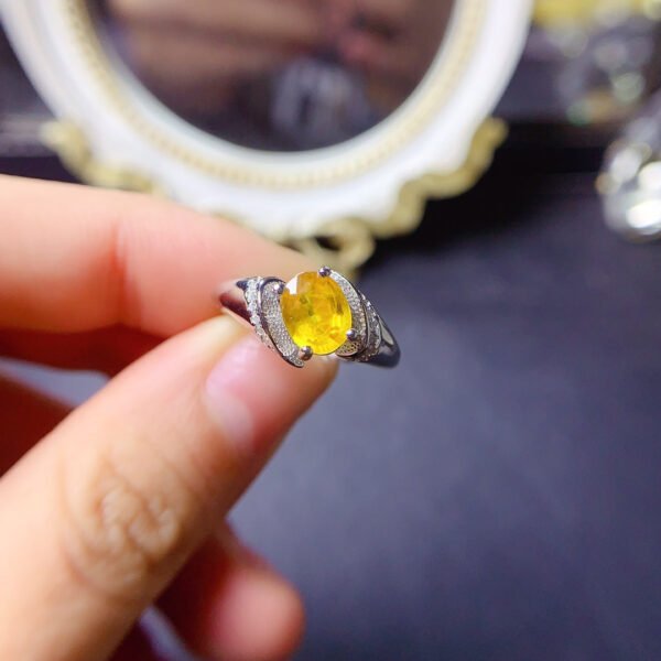 Natural yellow sapphire ring, main stone size 6 * 8mm1117260144