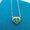 A pure natural Colombian emerald necklace with a ring face of 3 * 4mm,1117140255