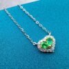 A pure natural Colombian emerald necklace with a ring face of 3 * 4mm,1117140255