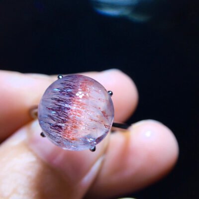 Natural Purple Crystal Purple Super Seven Ball Ring, Specification: 11.4mm1117248155
