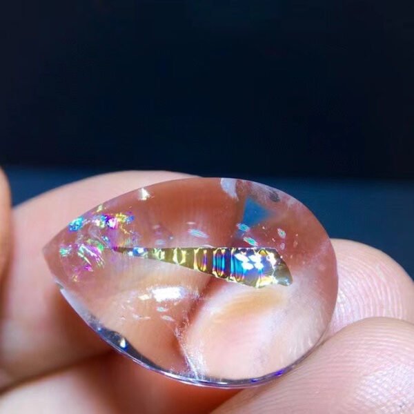 Natural crystal crystal 🌈 Rainbow mica water drop pendant, specification: 22.4/15mm1117208199