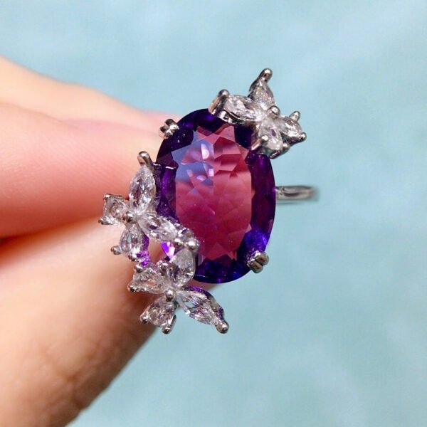 Natural Brazilian amethyst ring, main stone size 10 * 14mm1118140122