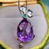 Pure natural Brazilian amethyst pendant, main stone 13 * 18mm1118350122