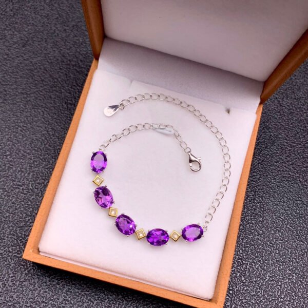 Natural Brazilian amethyst bracelet, main stone 6 * 8     1118180233