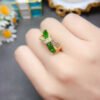 Natural diopside ring, main stone size 3mm square1118140244