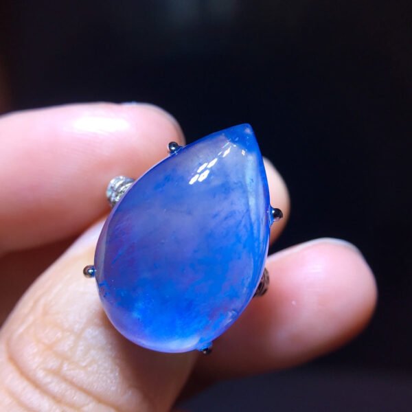 Natural Sea Blue Treasure Ring, Specification: 22.7/15.3mm1118218499