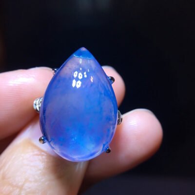 Natural Sea Blue Treasure Ring, Specification: 22.7/15.3mm1118218499
