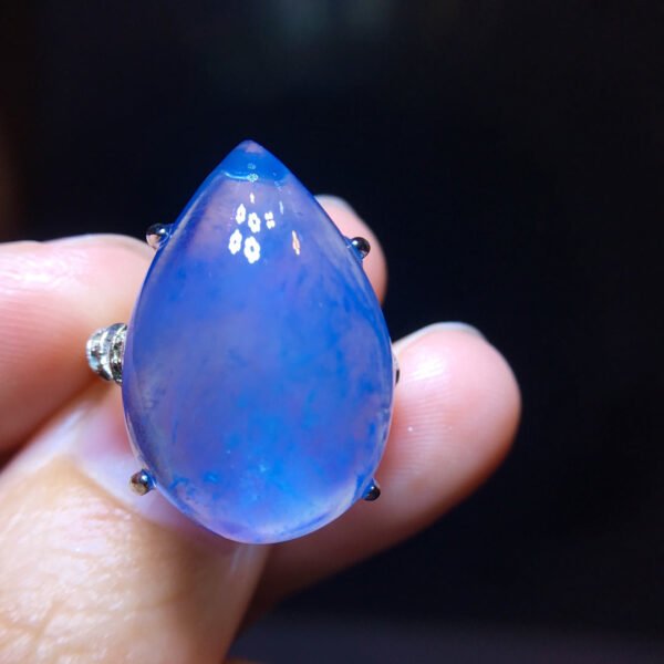 Natural Sea Blue Treasure Ring, Specification: 22.7/15.3mm1118218499
